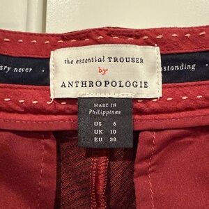 Anthropologie Burgundy Essential Trousers